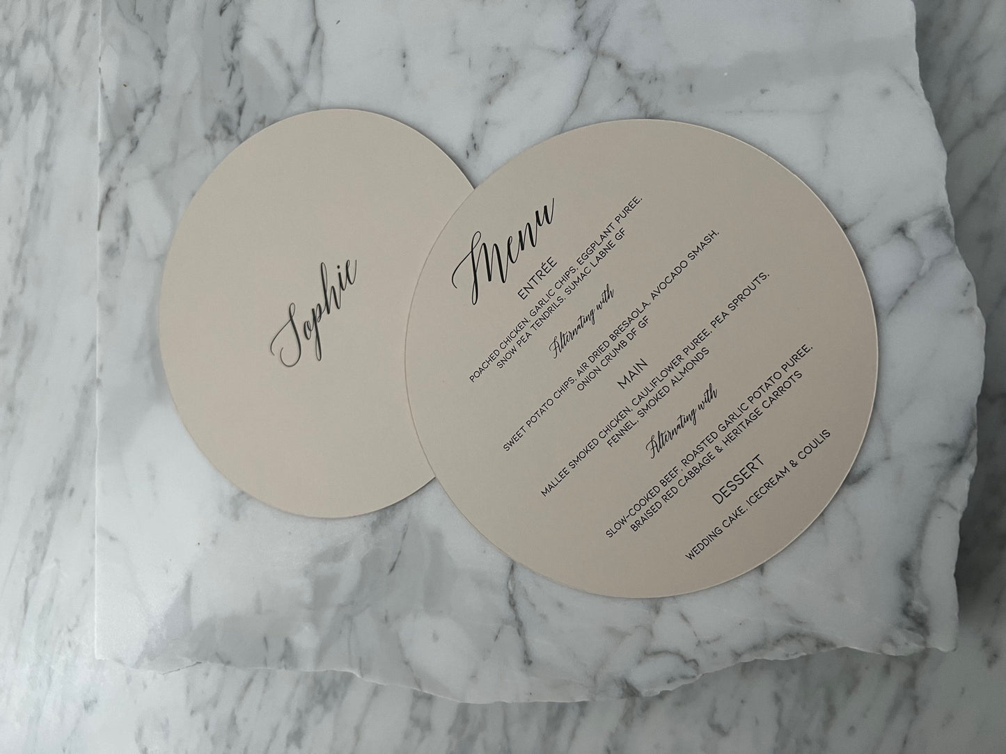 Round Menu Card