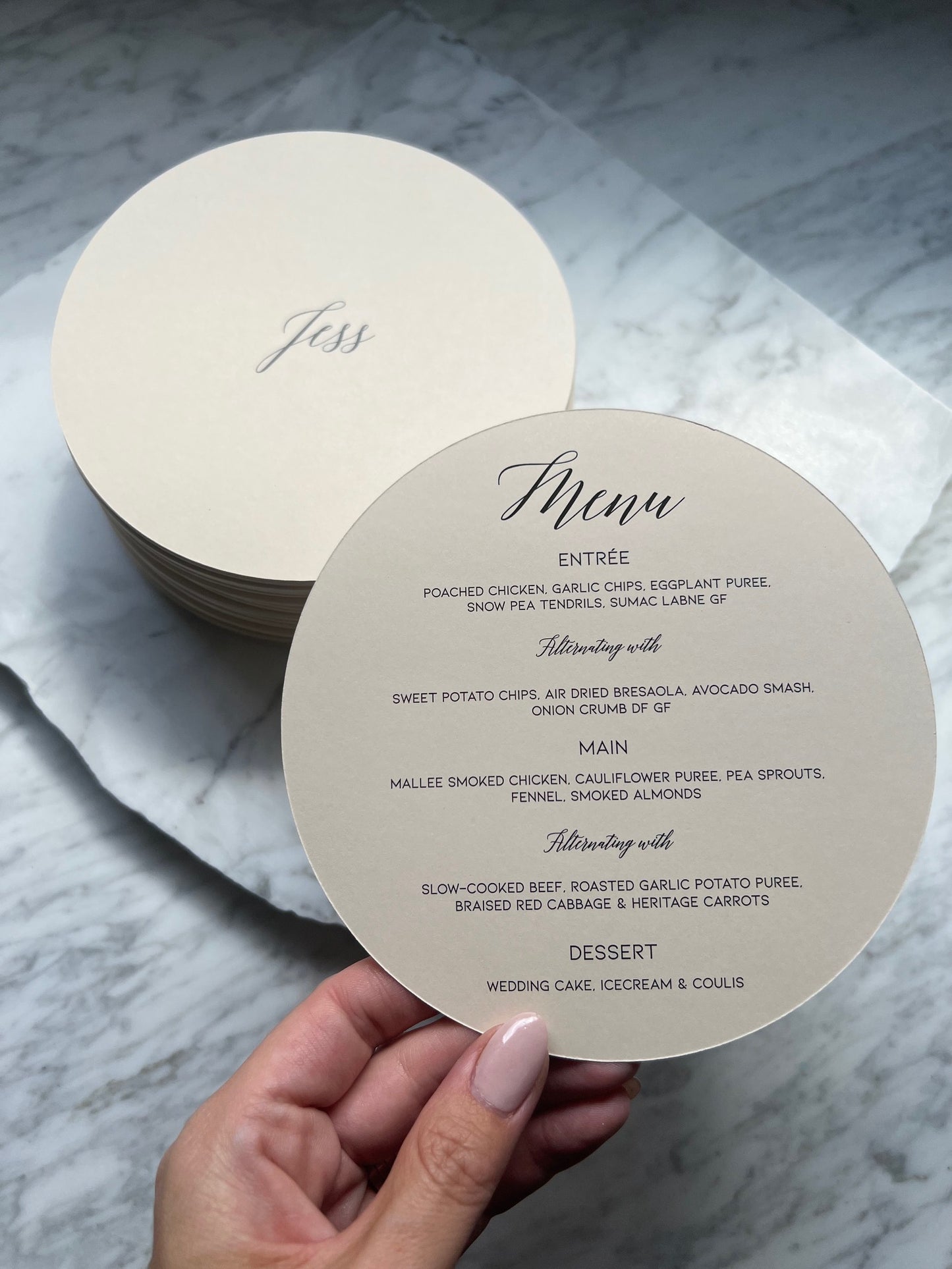 Round Menu Card