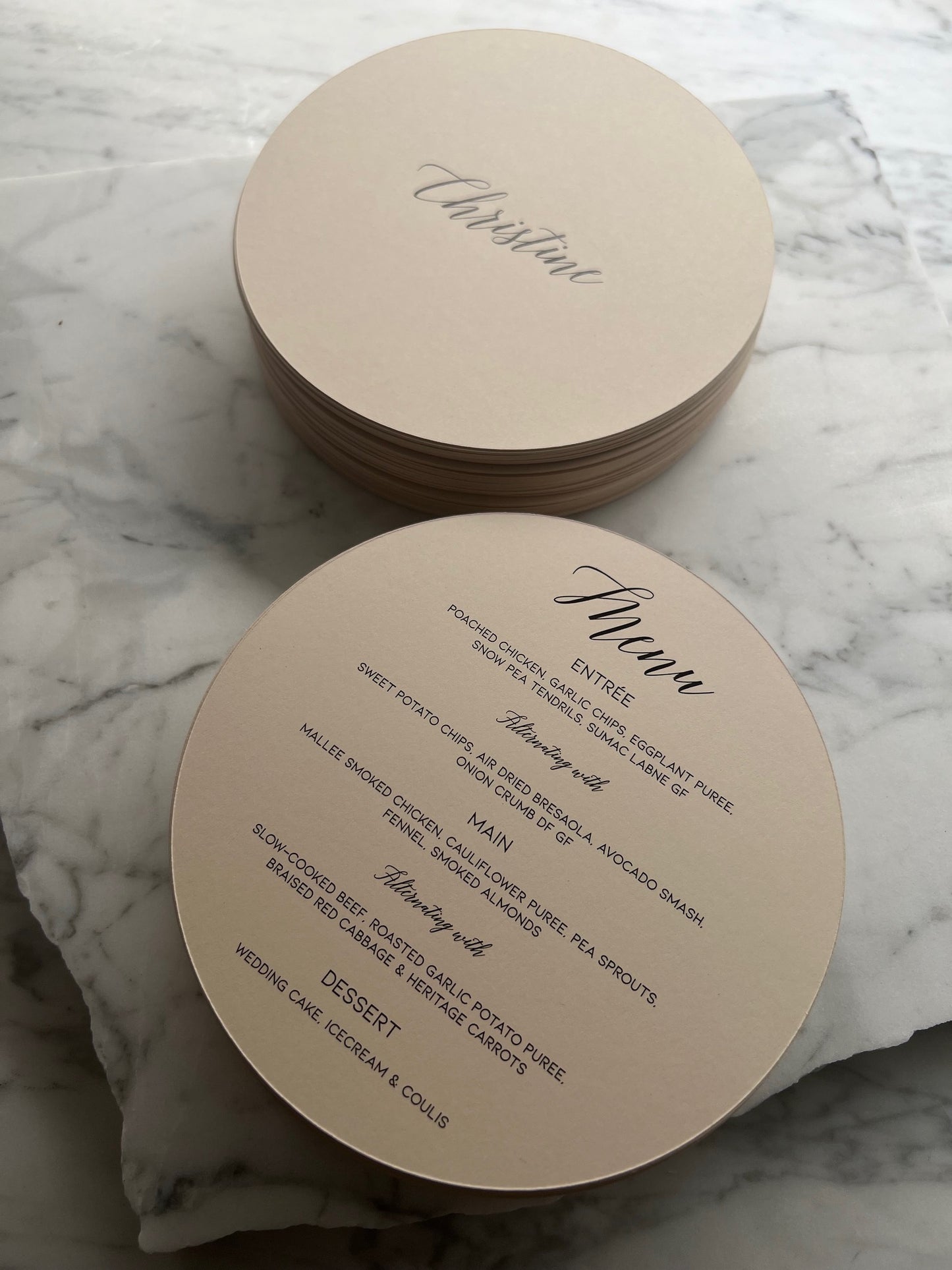 Round Menu Card